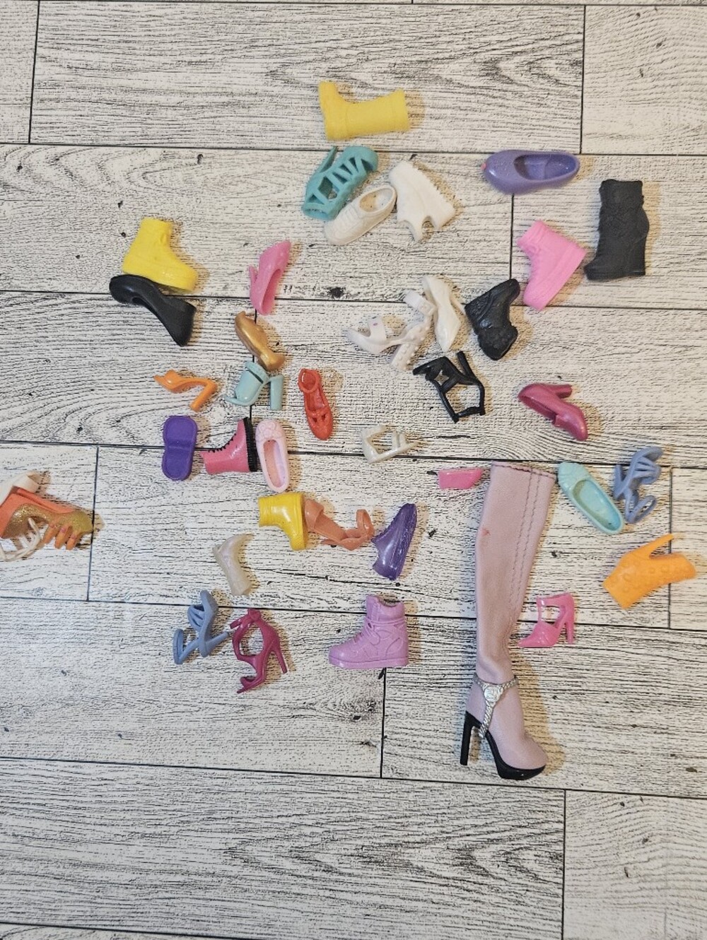 Lot of Barbie Single Shoes 30+ No Matching Pairs